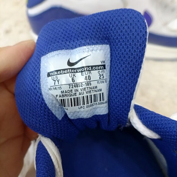 Nike Air Max 90 LTR G White Hyper Grape Size 7Y 724852-105 US 7Y - Picture 7 of 8